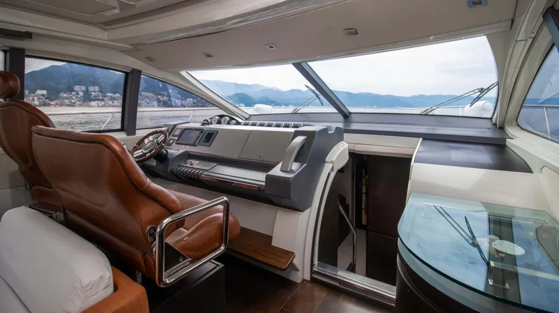 Bala Yacht Photos Pics Interior of a 2009 Azimut 62S yacht with modern cockpit.
