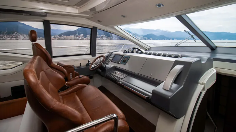 Bala Yacht Photos Pics Interior of a 2009 Azimut 62S yacht with leather seats.