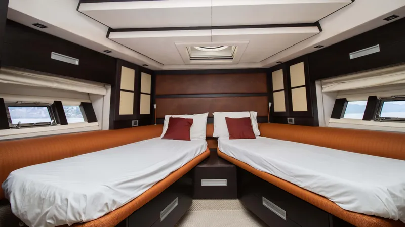 Bala Yacht Photos Pics Luxurious cabin of the 2009 Azimut 62S yacht.