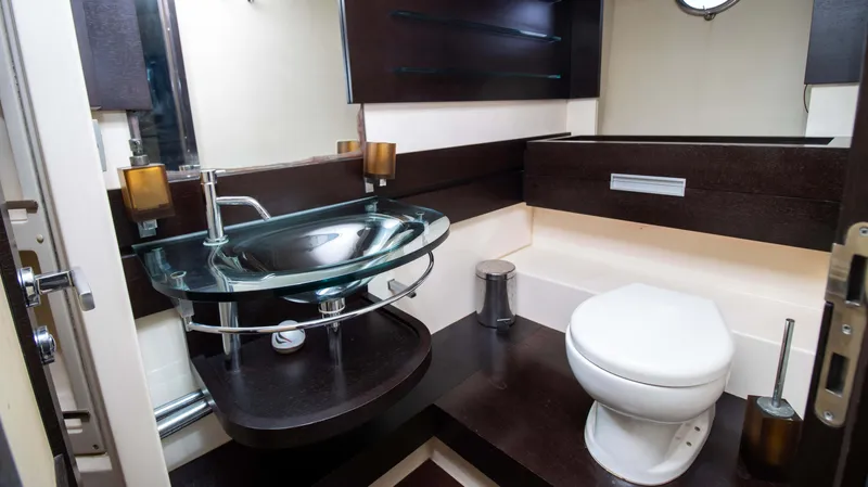 Bala Yacht Photos Pics Luxurious bathroom on a 2009 Azimut 62S yacht.