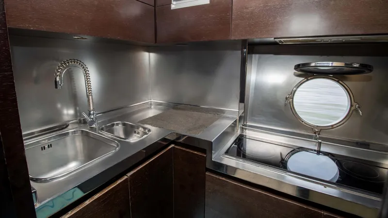 Bala Yacht Photos Pics Modern kitchen on Azimut 62S yacht, year 2009.