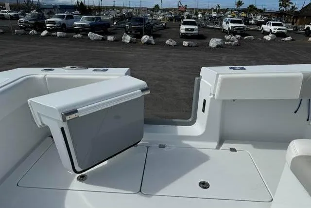  Yacht Photos Pics 2022 Freeman 37 VH boat interior with seating and storage compartments.