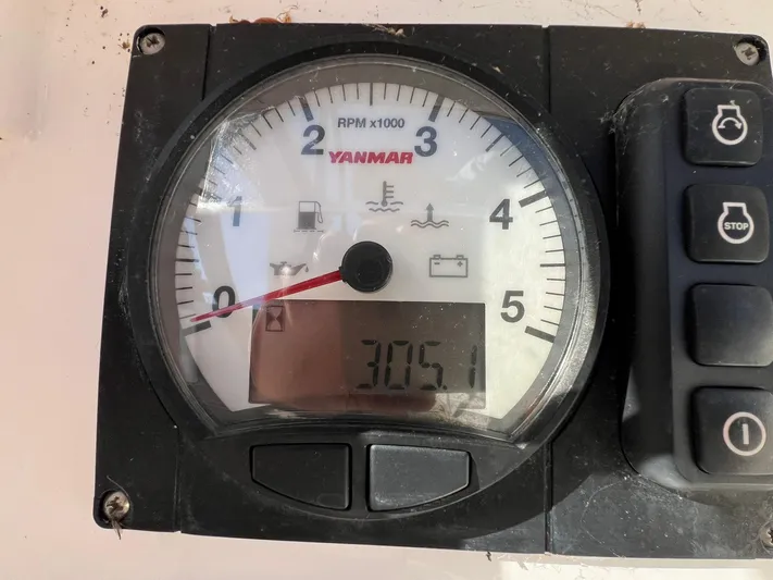 Xaca Yacht Photos Pics Yanmar RPM gauge on 2015 X-Yachts Xp 55, displaying 3051 RPM.