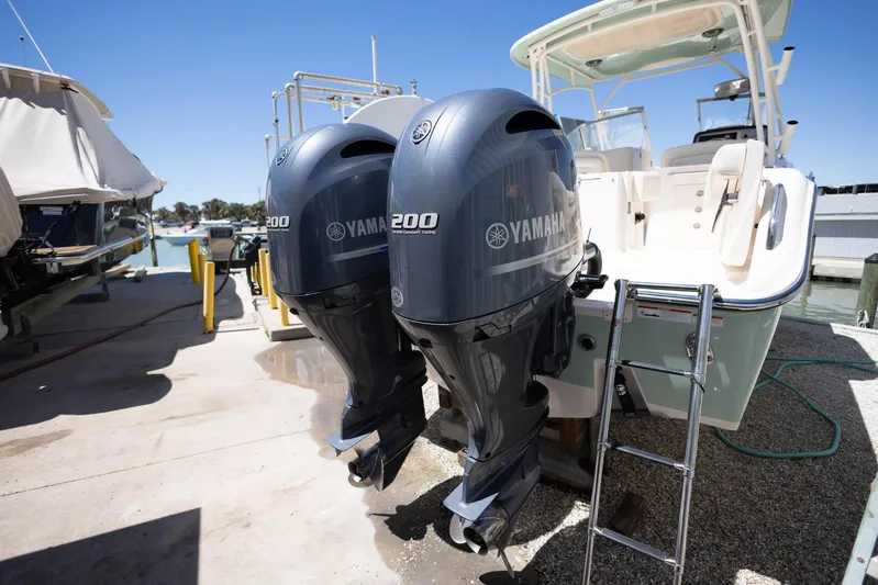  Yacht Photos Pics 2021 Grady-White Freedom 275 boat with dual Yamaha 200 outboard engines.