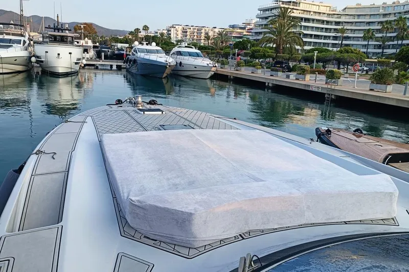  Yacht Photos Pics Luxury Otam 55 Millenium yacht docked in a marina, 1998 model.