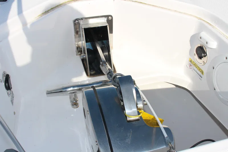  Yacht Photos Pics 2024 Everglades 395 Center Console anchor system detail.
