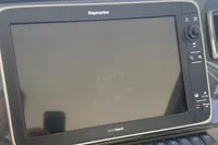 Raymarine display on 2016 Princess V48 Open yacht dashboard.