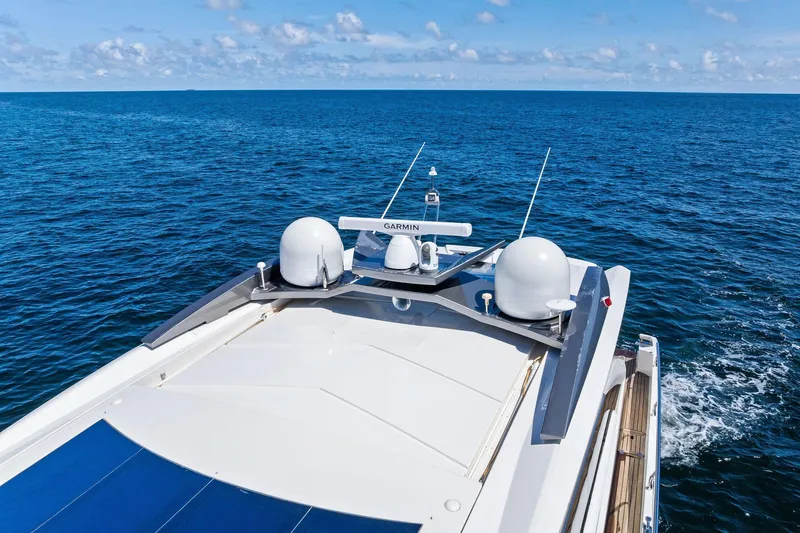 Blue Daksa Yacht Photos Pics Luxury Absolute 64 yacht cruising on open sea, 2013 model.