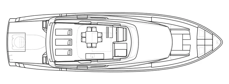 Violetta Yacht Photos Pics Top view line drawing of 2021 Sanlorenzo SX76 yacht layout.