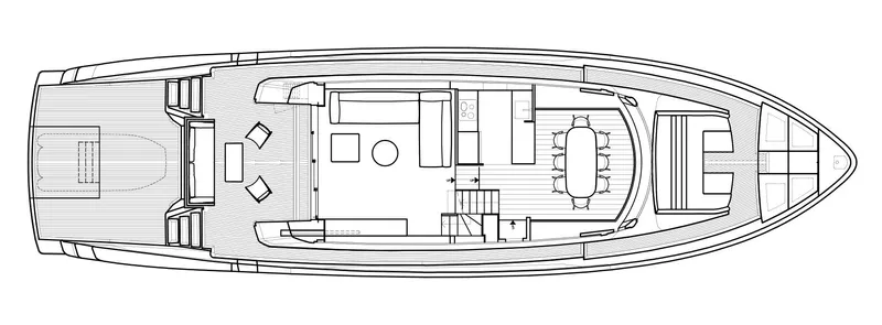 Violetta Yacht Photos Pics Floor plan of 2021 Sanlorenzo SX76 yacht, showcasing interior layout and design.