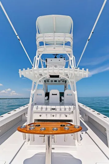  Yacht Photos Pics 2023 Barker Boatworks 40 HPC center console fishing boat on open water.