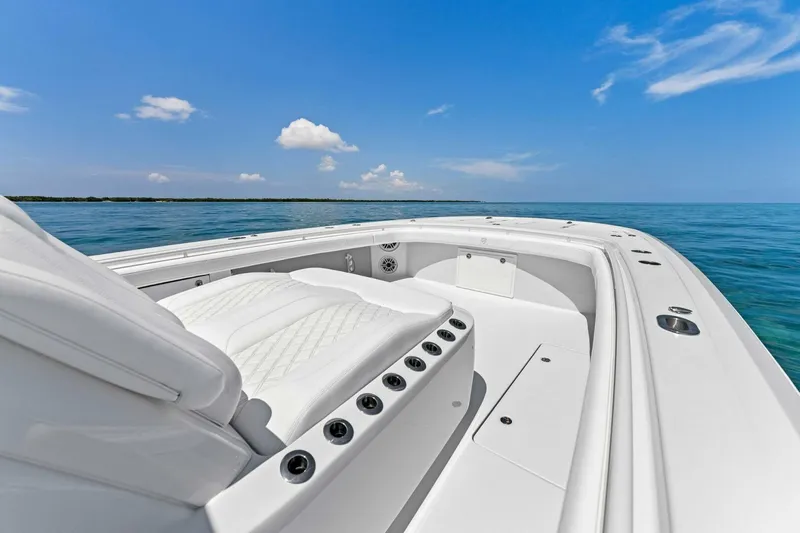  Yacht Photos Pics 2023 Barker Boatworks 40 HPC on calm blue waters under a clear sky.