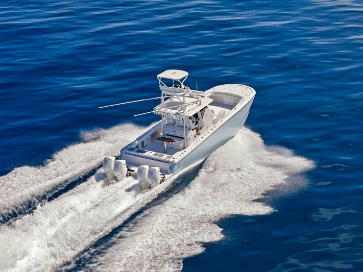  Yacht Photos Pics 2023 Barker Boatworks 40 HPC cruising on open water.