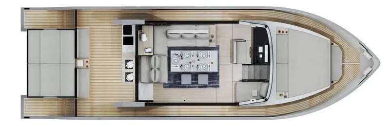  Yacht Photos Pics Top view of 2026 Ladenstein L48 MIAMI yacht interior layout.