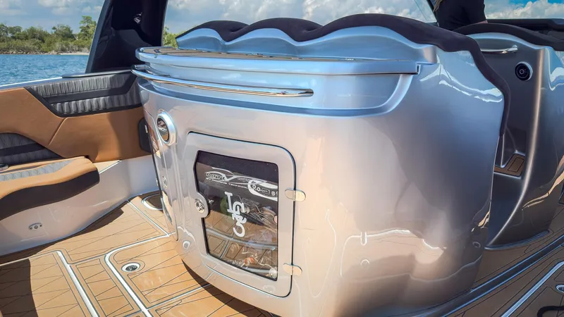  Yacht Photos Pics Luxurious interior of 2022 MTI V50 boat with sleek design and modern amenities.