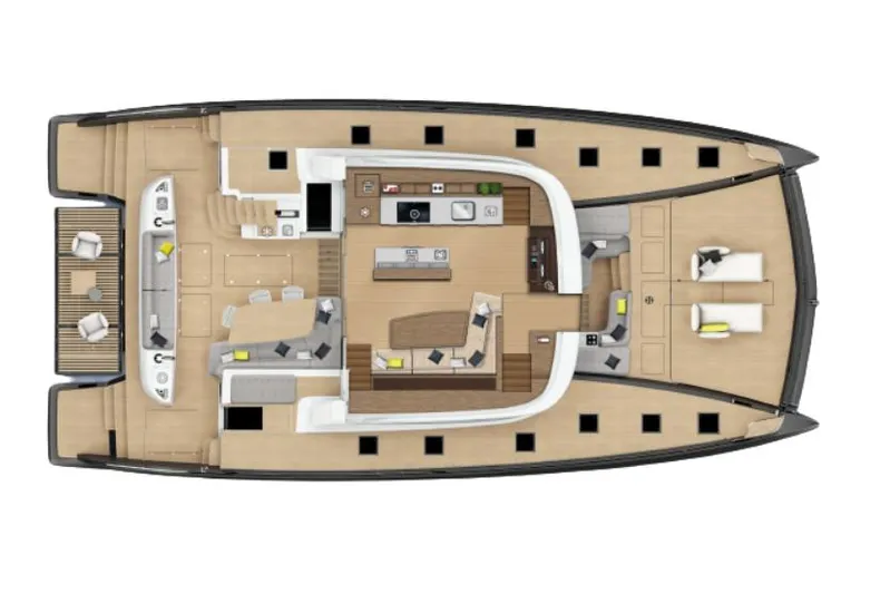  Yacht Photos Pics Manufacturer Provided Image: 2026 Lagoon SIXTY 7 yacht interior layout with modern design and spacious living areas.