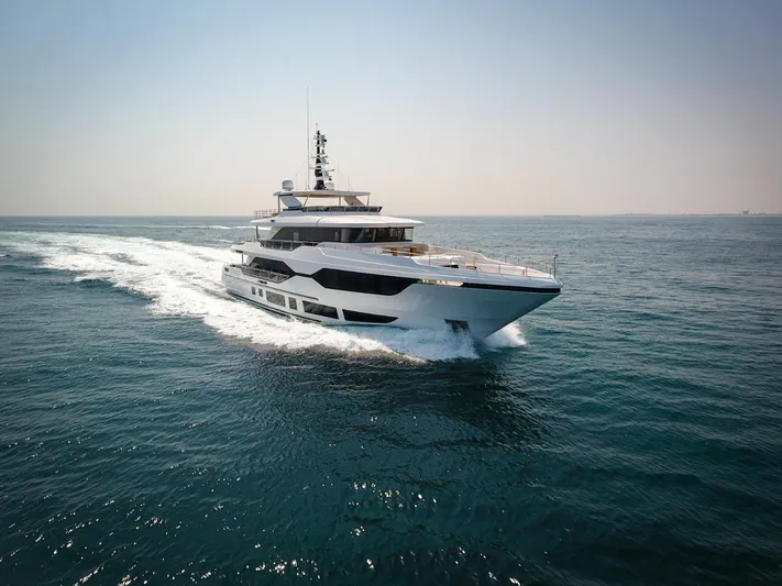  Yacht Photos Pics Luxury yacht Majesty 120 cruising on open sea, 2025 model.