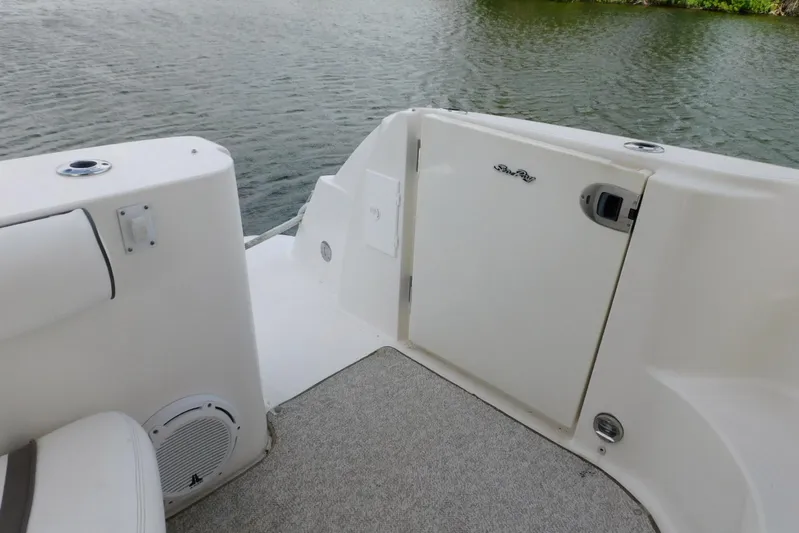 Full Deck Yacht Photos Pics 2008 Sea Ray 44 Sedan Bridge boat deck with water view.