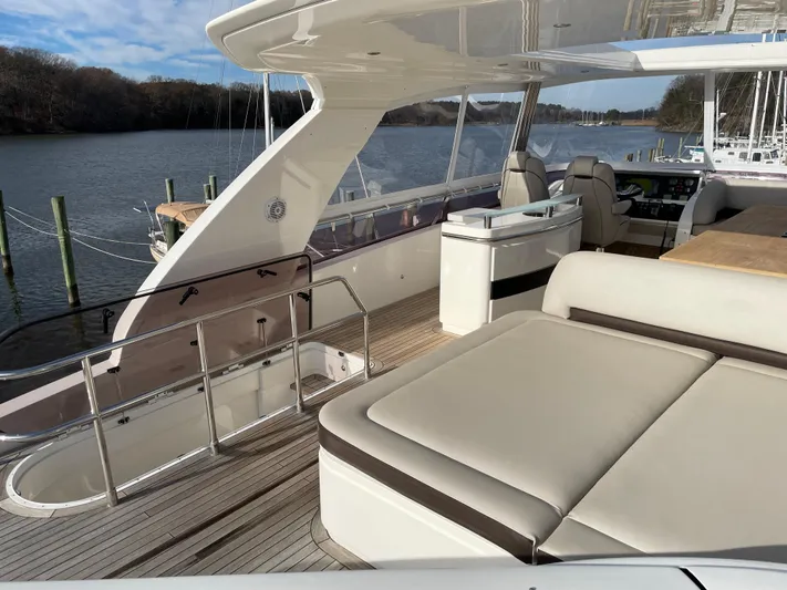  Yacht Photos Pics Luxurious 2012 Princess 72 Motor Yacht with spacious deck and elegant seating.