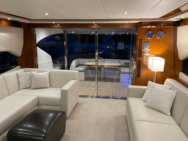  Yacht Photos Pics Luxurious interior of 2012 Princess 72 Motor Yacht with elegant seating and modern decor.
