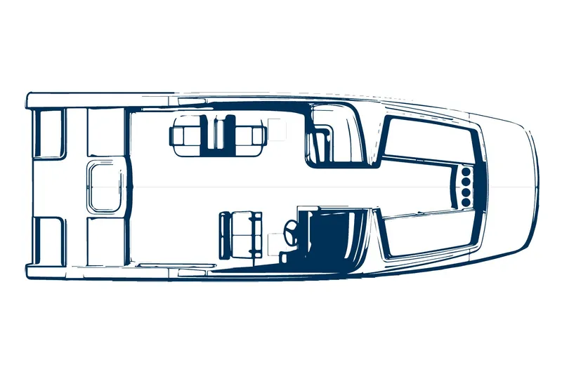 51980 230dc Nap Yacht Photos Pics Manufacturer Provided Image: Top view blueprint of 2025 World Cat 230 DC boat layout.