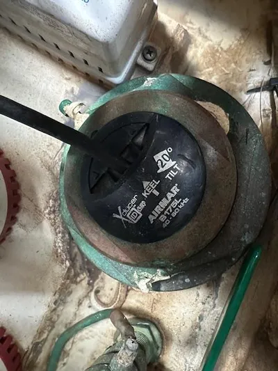  Yacht Photos Pics Close-up of a Pursuit OS 315 Offshore 2012 boat component with wiring and labels.