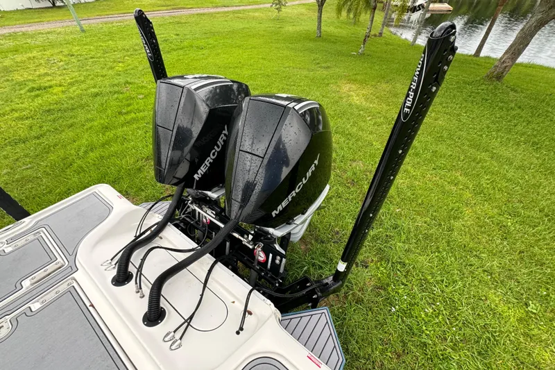  Yacht Photos Pics 2023 Tidewater 2700 Carolina Bay with dual Mercury engines and Power-Pole anchors.