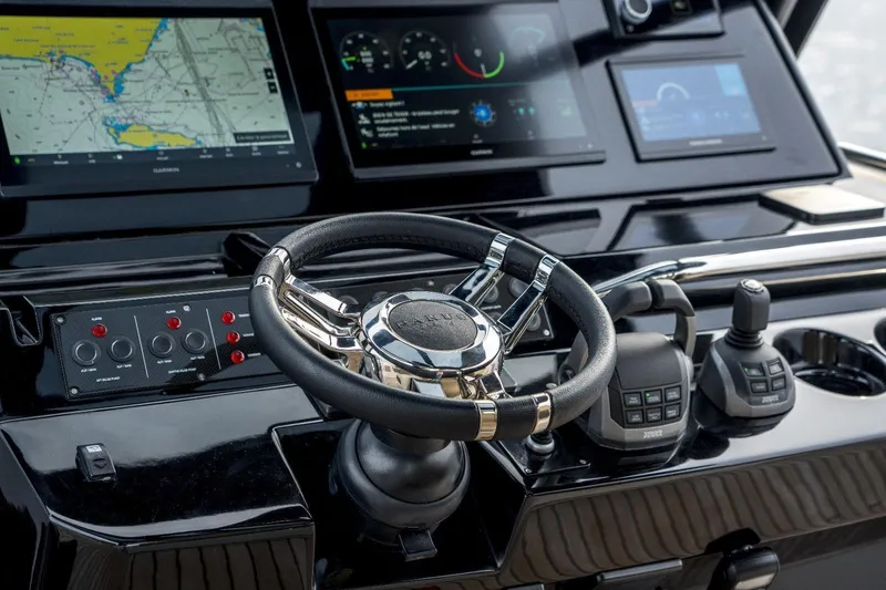  Yacht Photos Pics 2024 Pardo Yachts P50 helm with advanced navigation and control systems.