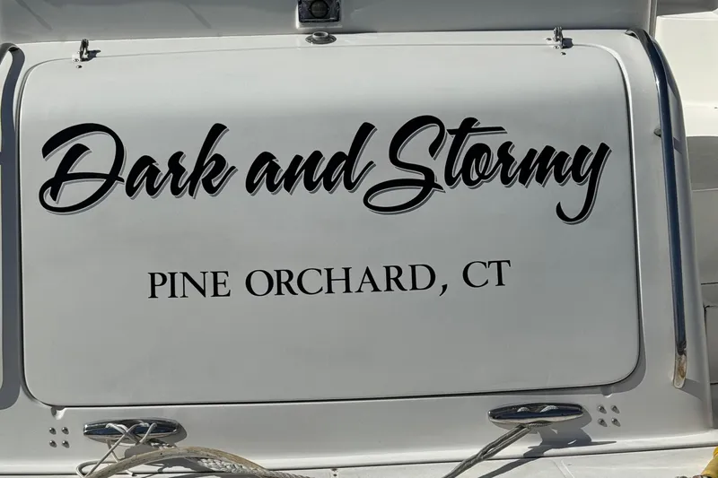 Dark And Stormy Yacht Photos Pics 2000 Tiara Yachts 3500 Express named "Dark and Stormy," Pine Orchard, CT.