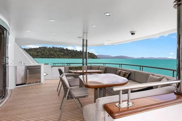 Batavia Yacht Photos Pics Luxurious deck of 2003 Richmond Yachts 135 Motor Yacht with ocean view.