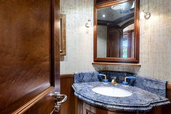 Batavia Yacht Photos Pics Luxurious bathroom with granite countertop on 2003 Richmond Yachts 135 Motor Yacht.