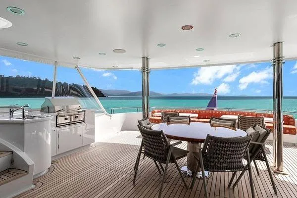 Batavia Yacht Photos Pics Luxurious deck of 2003 Richmond Yachts 135 Motor Yacht with ocean view.