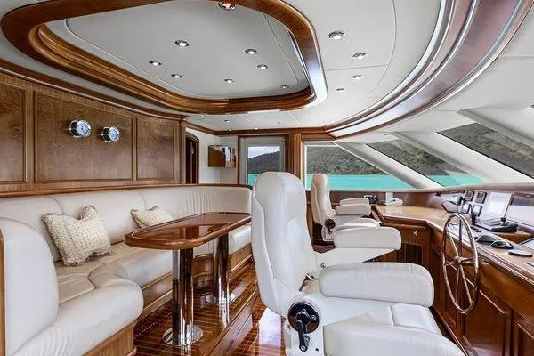 Batavia Yacht Photos Pics Luxurious interior of 2003 Richmond Yachts 135 Motor Yacht with elegant seating and wood finishes.