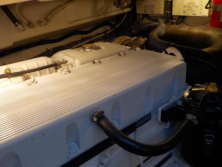 " Sarah Jane " Yacht Photos Pics Engine room of 2006 Tiara Yachts 4400 Sovran.