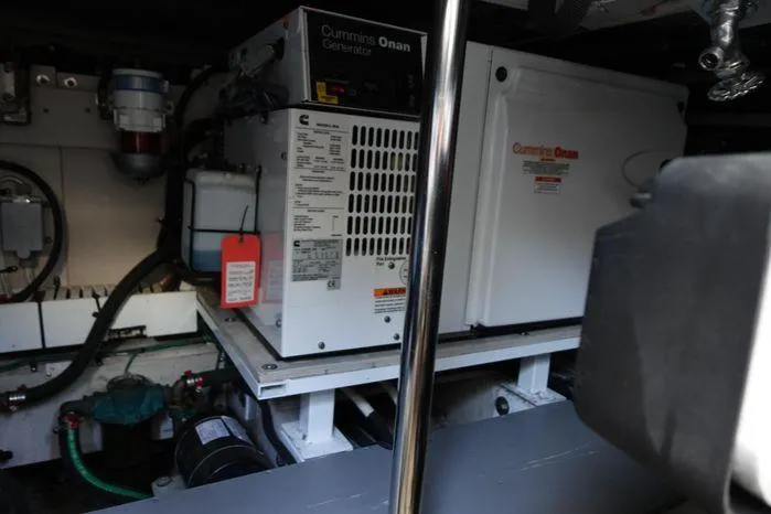  Yacht Photos Pics Engine room of 2012 Sea Ray 450 Sedan Bridge with Cummins Onan generator.