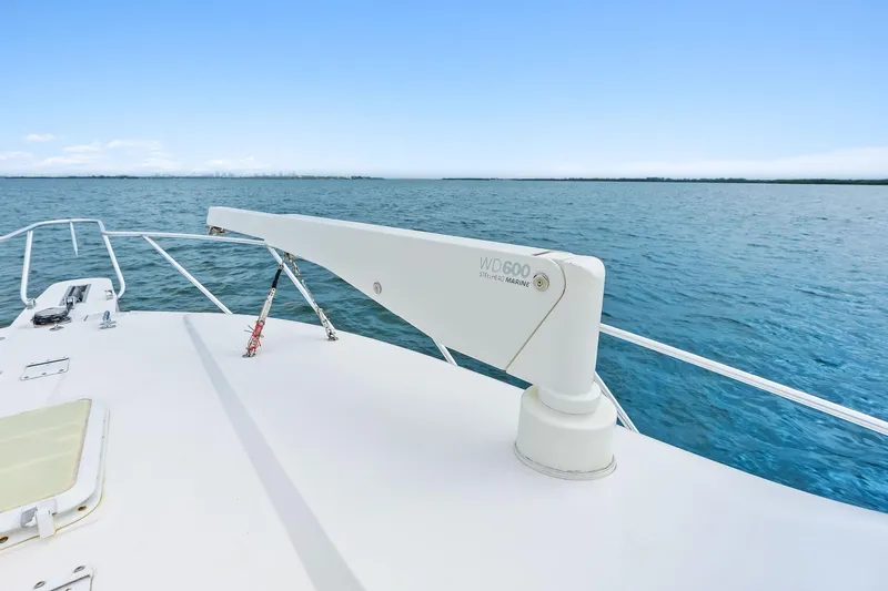 Mr. Bond Yacht Photos Pics 2006 Bertram 39 Convertible yacht deck with ocean view and marine equipment.