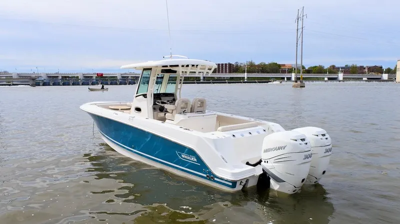 Best Opportunity Yacht Photos Pics 2017 Boston Whaler 280 Outrage boat with twin Mercury engines on the water.