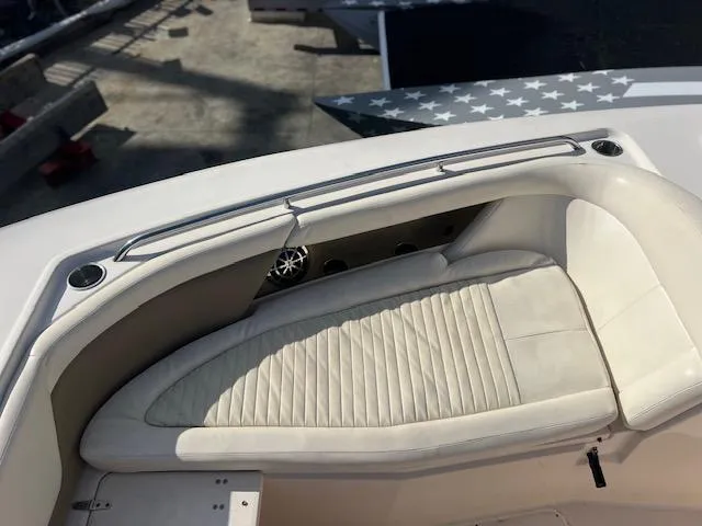  Yacht Photos Pics Grady-White Freedom 335 boat, 2013 model, featuring a white cushioned seating area.