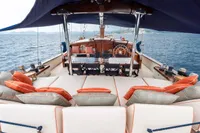 Luxurious 1993 Custom Gulet Motorsailer with spacious deck and comfortable seating.