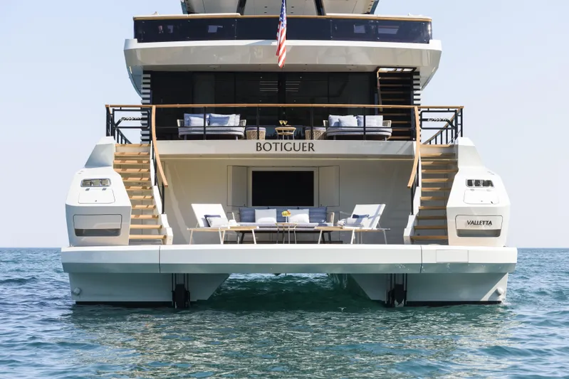 Lazzara Lpc 300 Yacht Photos Pics Luxurious 2027 Lazzara LPC 300 yacht on water, featuring elegant outdoor seating.