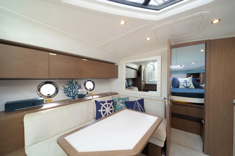 Tis The Seasun Yacht Photos Pics Luxurious interior of 2017 Beneteau Gran Turismo 40 yacht with modern decor.