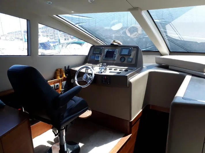  Yacht Photos Pics Helm station of Numarine 78 Fly yacht, year 2008.