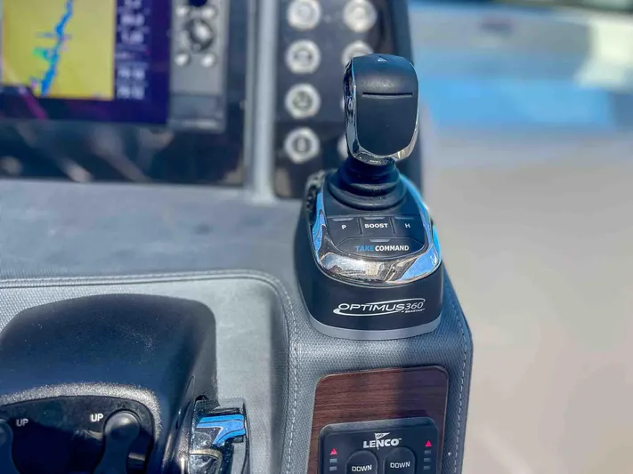  Yacht Photos Pics Control panel of 2021 Chaparral 300 OSX boat with Optimus 360 joystick.