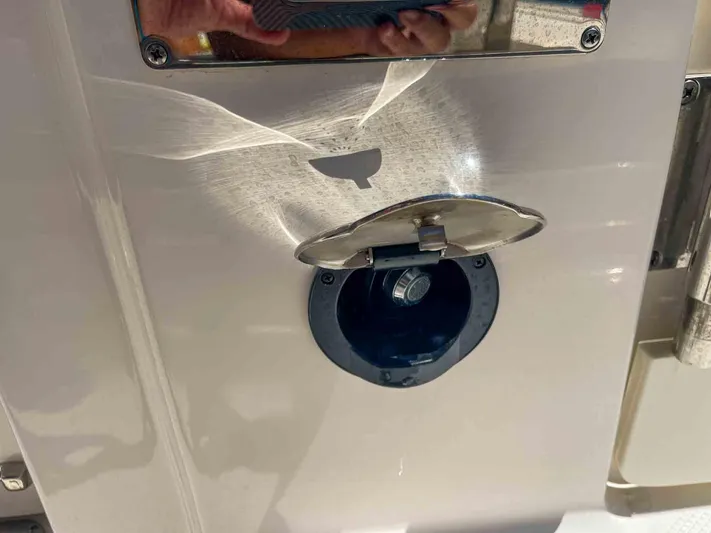  Yacht Photos Pics Fuel cap on a 2021 Chaparral 300 OSX boat.