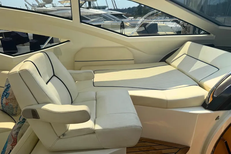  Yacht Photos Pics Luxurious interior of a 2007 Absolute 56 HT yacht with plush seating.