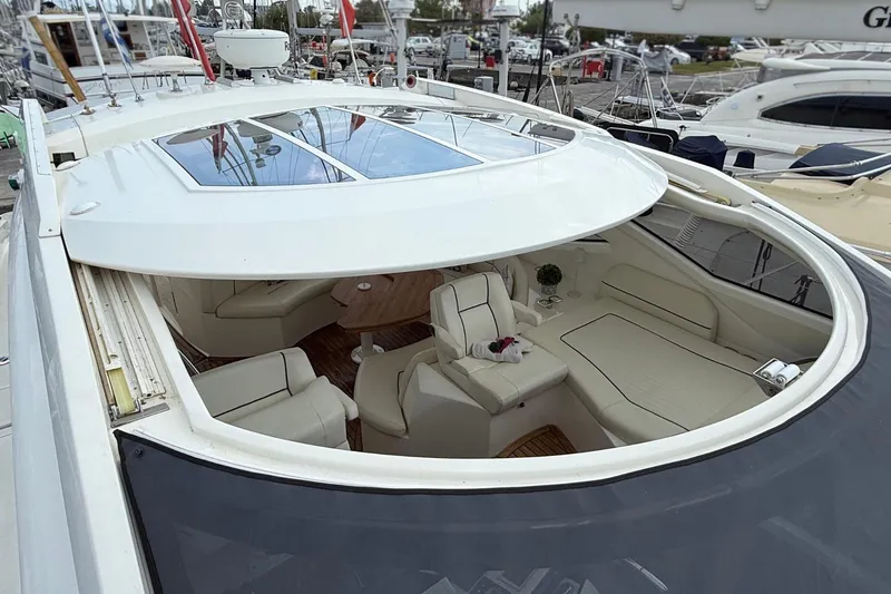  Yacht Photos Pics Luxurious 2007 Absolute 56 HT yacht interior with elegant seating and modern design.