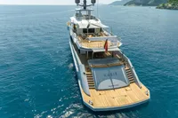 Luxurious 2023 Bilgin Custom yacht cruising in clear blue waters.