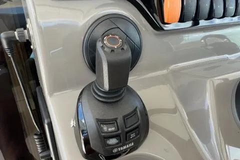  Yacht Photos Pics Joystick control on 2019 Pursuit S408 boat dashboard.