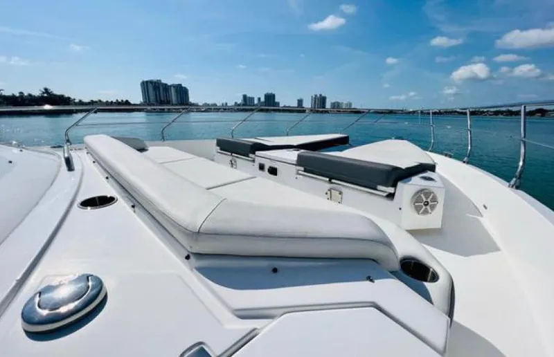 Rio Yacht Photos Pics Luxurious 2017 Cruisers Yachts 60 Fly with spacious deck and scenic waterfront view.