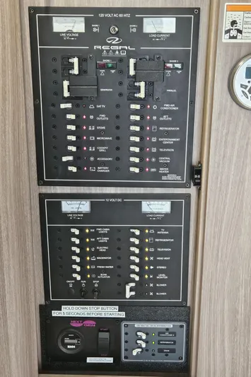  Yacht Photos Pics Electrical control panel of 2022 Regal 33 XO boat.